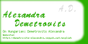 alexandra demetrovits business card